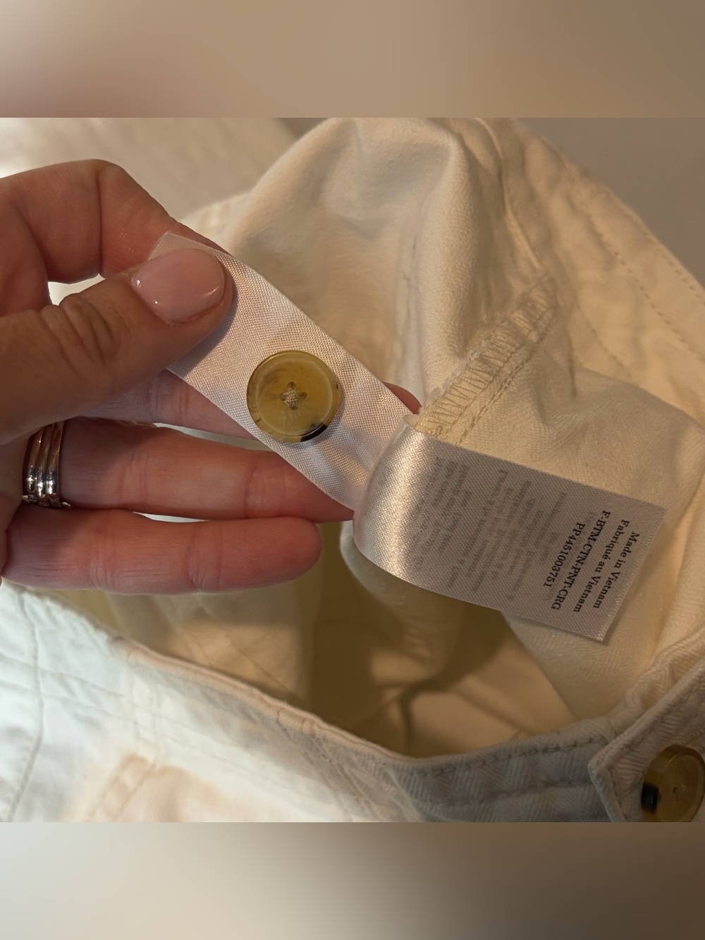 Everlane Organic Cotton Utility Pants Ecru Ivory Straight Leg Carpenter Size 0 - Picture 9 of 10